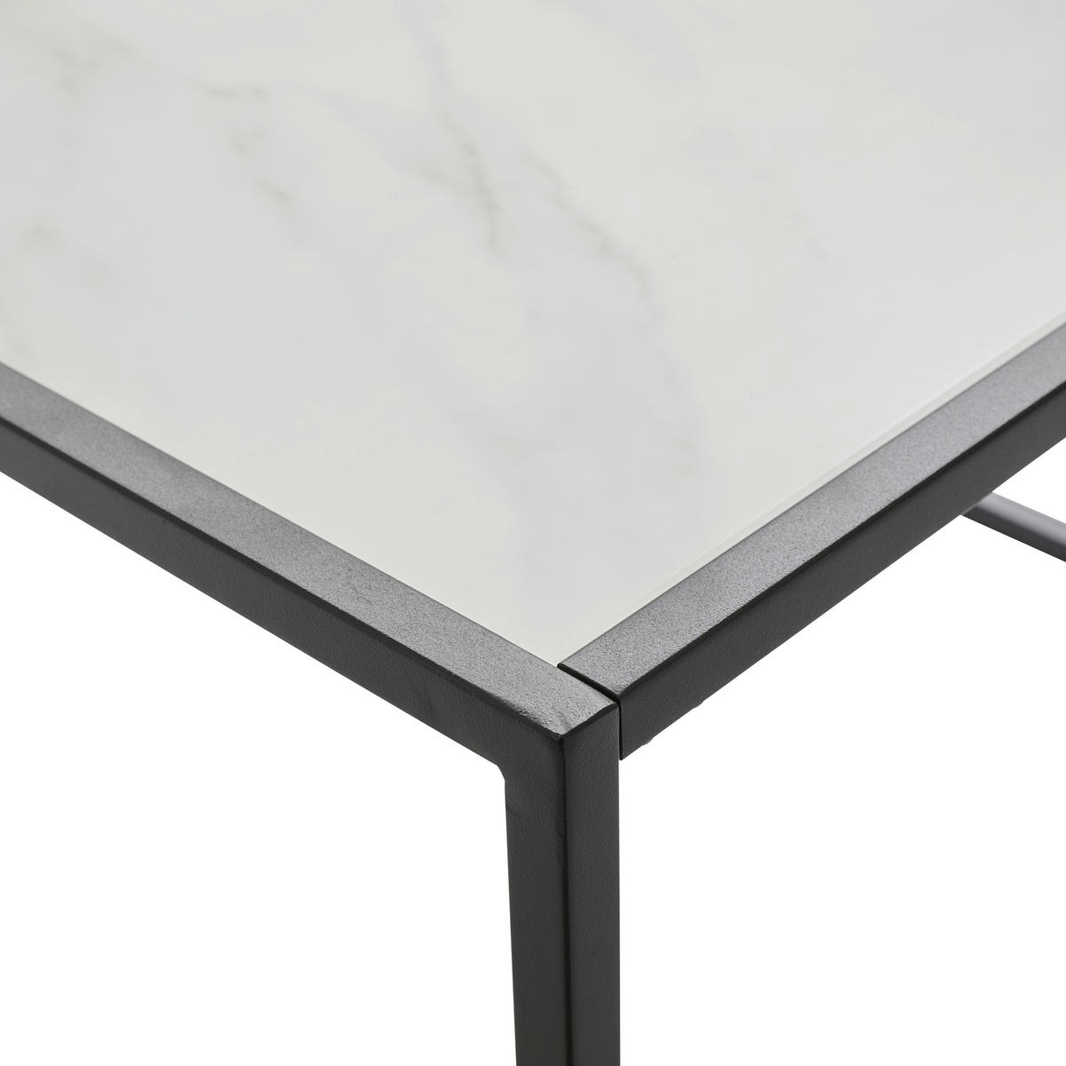 KONFERENČNÍ STOLEK, černá, bílá, kov, sklo, 90/60/40 cm - bílá/černá, Design, kov/sklo (90/60/40cm) - Livetastic