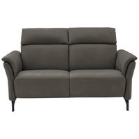 2-SITZER-SOFA Dunkelgrau Echtleder  - Dunkelgrau/Schwarz, KONVENTIONELL, Leder/Metall (178/103/92cm) - Dieter Knoll