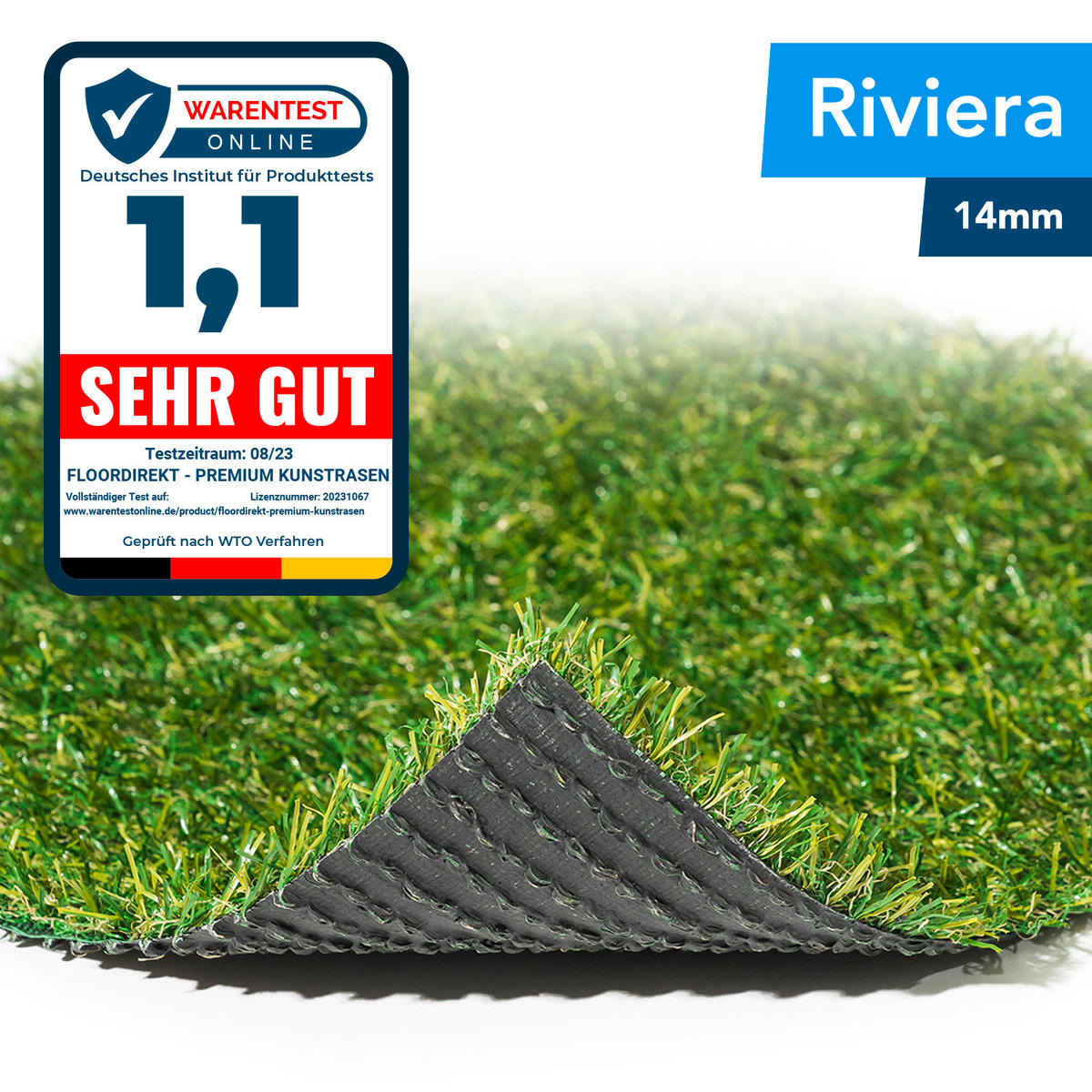 RASENTEPPICH - Grün, Basics, Kunststoff (100/100cm) - Floordirekt