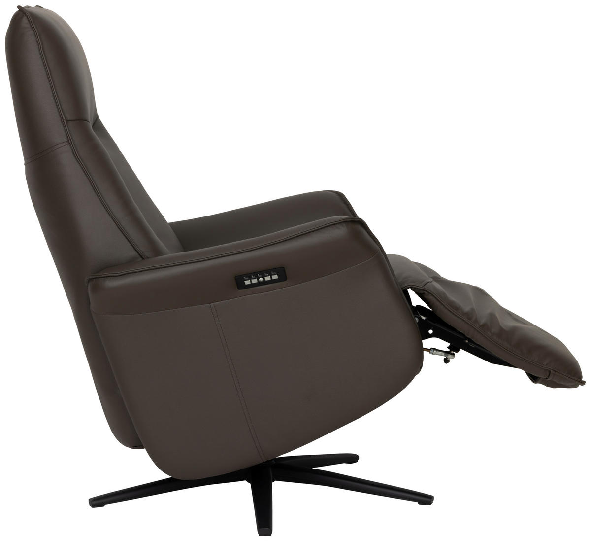 RELAXSESSEL Lederlook Echtleder    - Schwarz/Braun, Design, Leder/Holz (79/110/83cm) - Livetastic