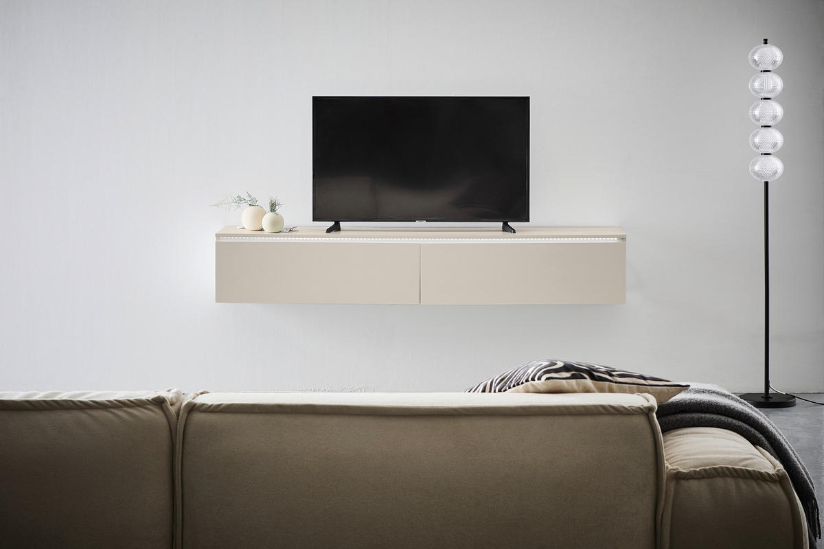 LOWBOARD  in 180/30/33 cm  - Greige, Design, Holzwerkstoff (180/30/33cm) - Boxxx