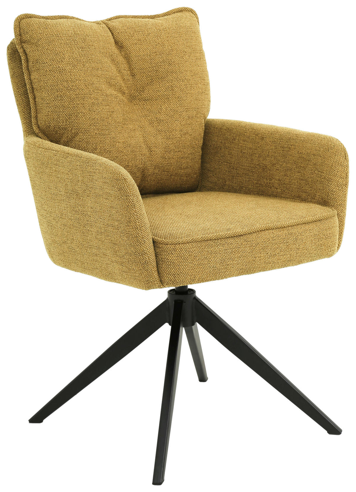 ARMLEHNSTUHL  in Eisen Leinenoptik  - Gelb/Schwarz, Design, Textil/Metall (61/90/67cm) - Novel