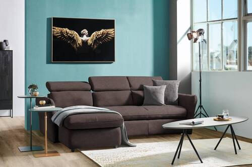 ECKSOFA in Mikrofaser Dunkelbraun  172/240 cm  - Dunkelbraun/Schwarz, Design, Kunststoff/Textil (172/240cm) - Stylife
