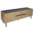 LOWBOARD LINO in 150/50/40 cm - Eichefarben/Schwarz, Design, Holzwerkstoff/Metall (150/50/40cm) - Xora