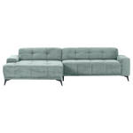 ECKSOFA  in Cord Mintgrün  165/295 cm  - Schwarz/Mintgrün, KONVENTIONELL, Textil/Metall (165/295cm) - Carryhome