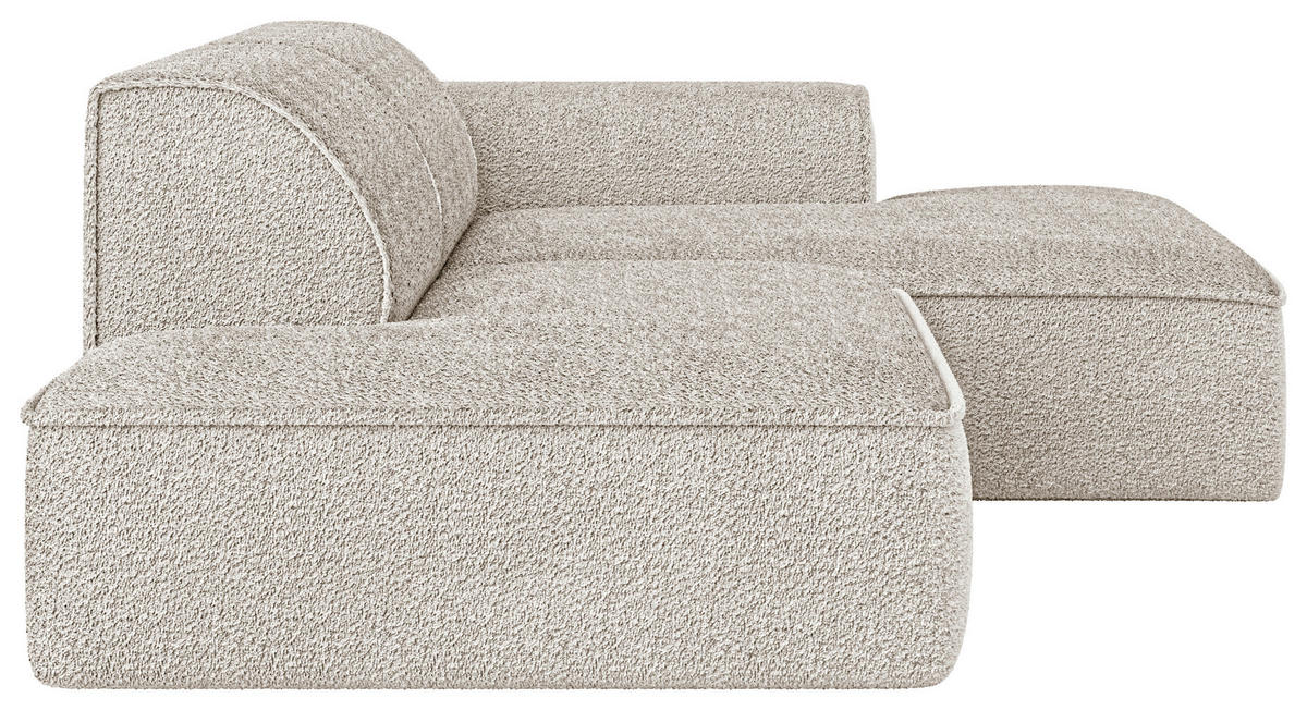 ECKSOFA BILLUND in Cord Sandfarben  294/165 cm  - Sandfarben/Schwarz, KONVENTIONELL, Holzwerkstoff/Kunststoff (294/165cm) - Livetastic
