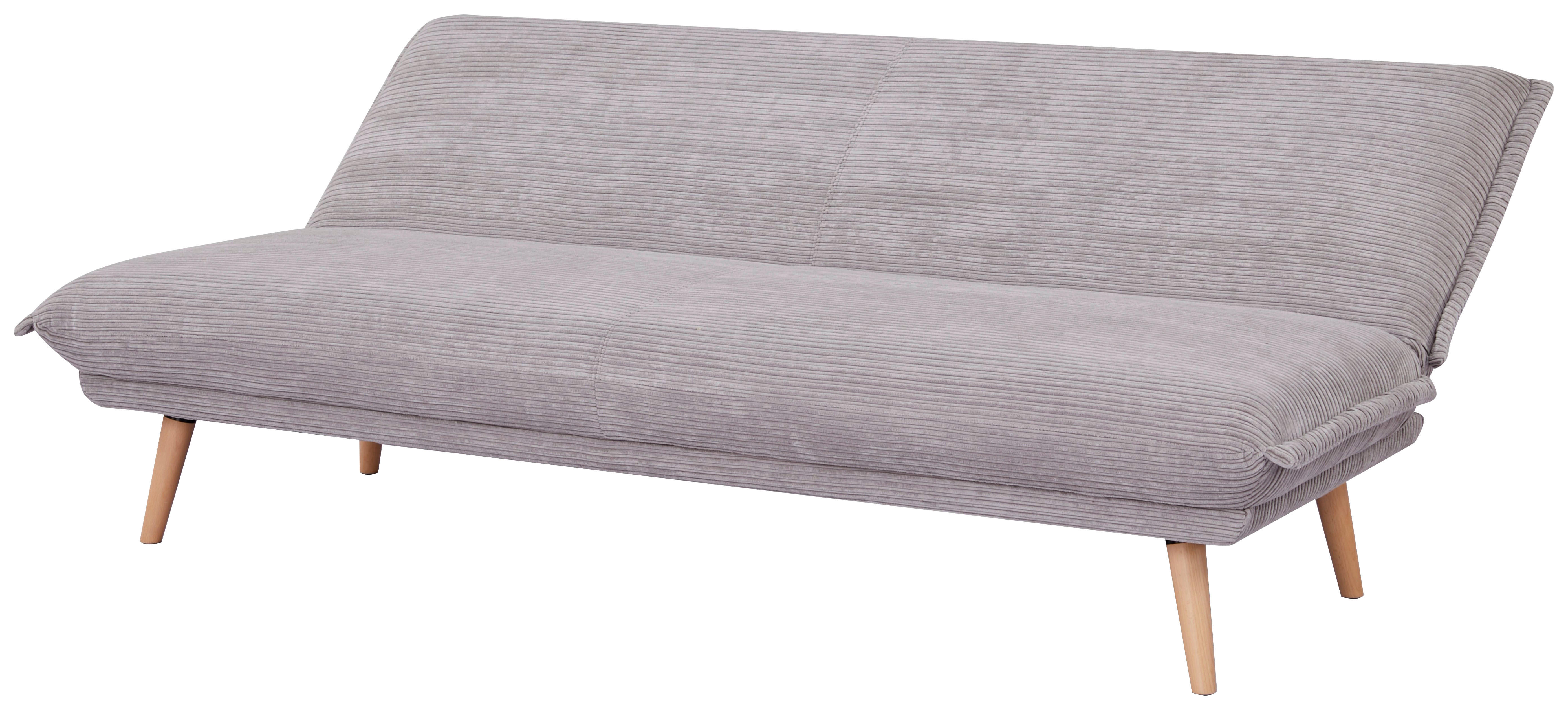 SCHLAFSOFA in Cord Grau  - Naturfarben/Grau, Design, Holz/Textil (193/86/85cm) - Livetastic