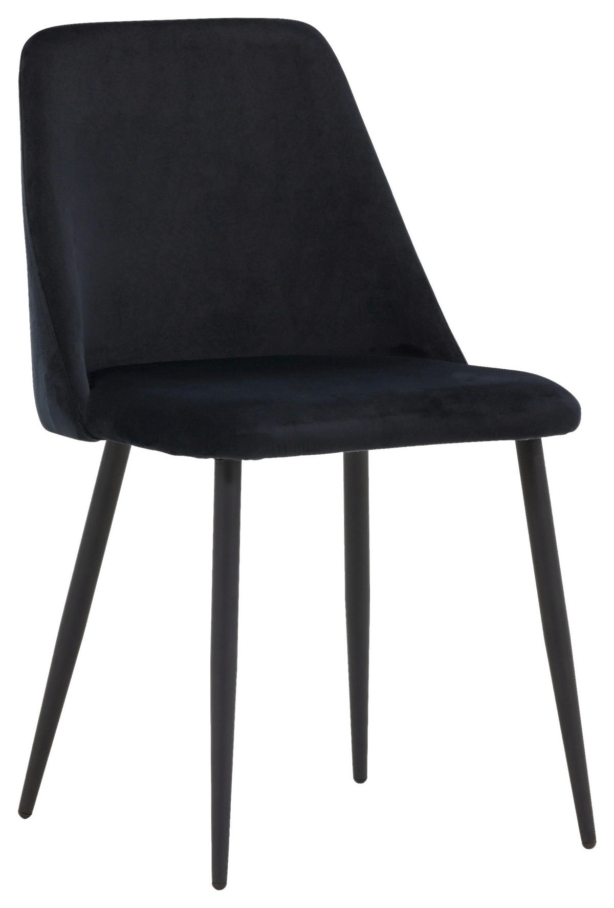 STUHL-SET 2 Stück  in Stahl Samt  - Schwarz, Design, Textil/Metall (49/87/56cm) - Livetastic