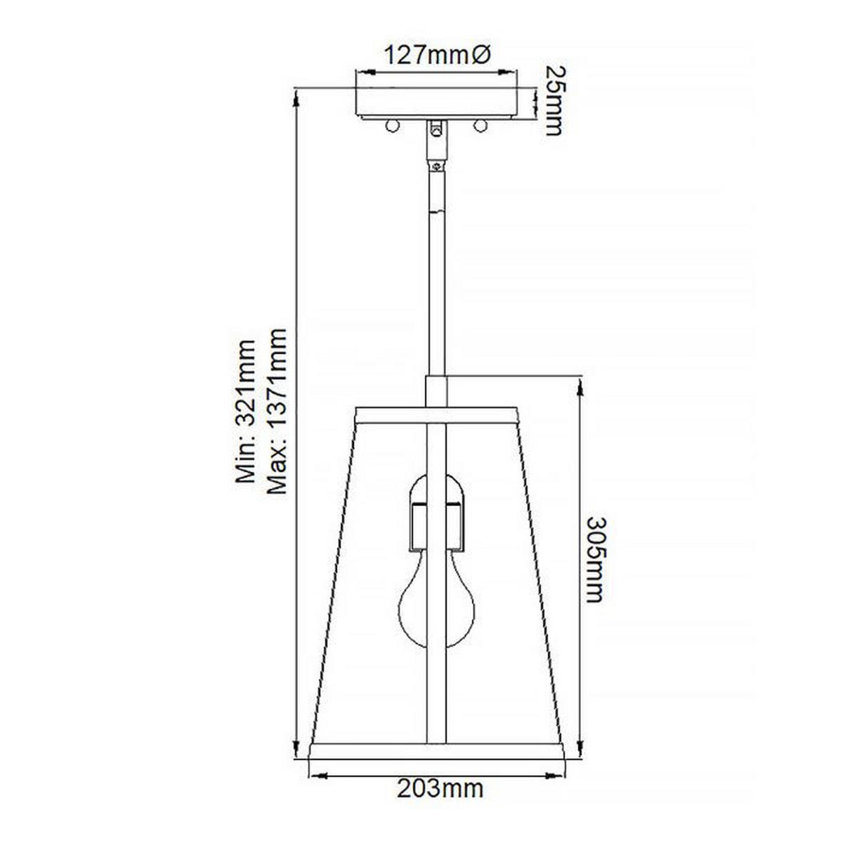 HÄNGELEUCHTE Harrow 20.3/32.1 cm  - Nickelfarben, Basics, Metall (20.3/32.1cm) - Elstead Lighting