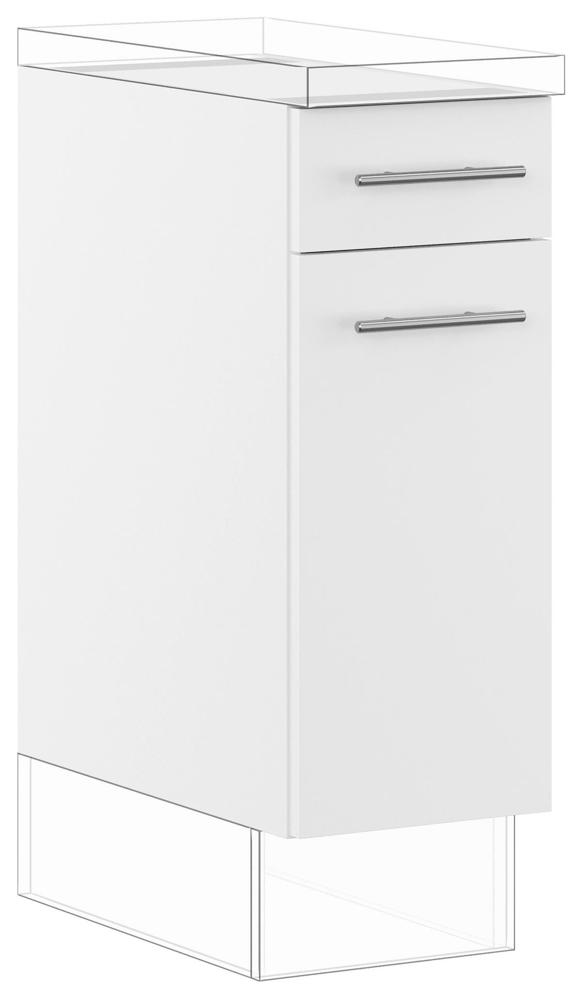 SCHUBKASTENUNTERSCHRANK 30/87,8/57,6 cm  in Weiß  - Edelstahlfarben/Weiß, Basics, Holzwerkstoff/Metall (30/87,8/57,6cm) - Impuls