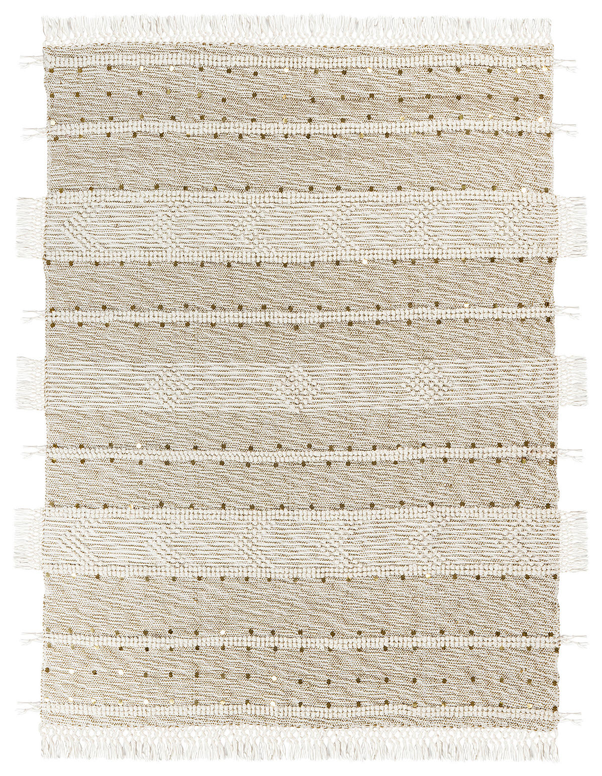 DEKA, novozélandská vlna, 130/170 cm - krémová/tmavě zelená, Konvenční, textil/plast (130/170cm)