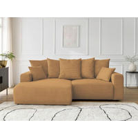 ECKSOFA Ottomane links  ATILLA Gelb Cord  - Gelb/Schwarz, MODERN, Kunststoff/Textil (149/244cm)