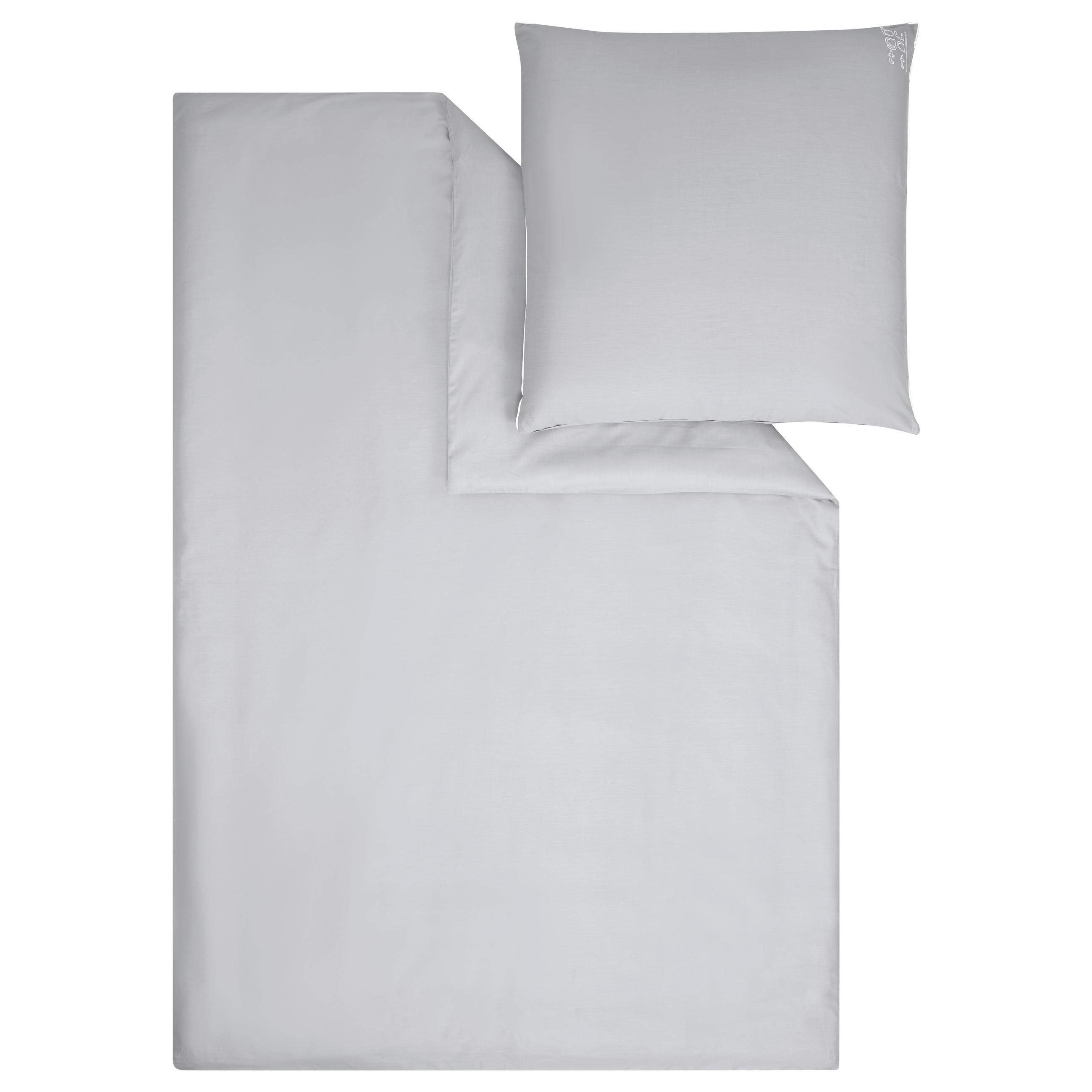 BETTWÄSCHE Makosatin 135/200 cm  - Silberfarben, Basics, Textil (135/200cm) - Bugatti
