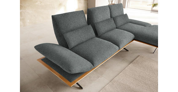 ECKSOFA in Flachgewebe Grau 314/159 cm - Schwarz/Grau, Design, Holz/Textil (314/159cm) - Dieter Knoll