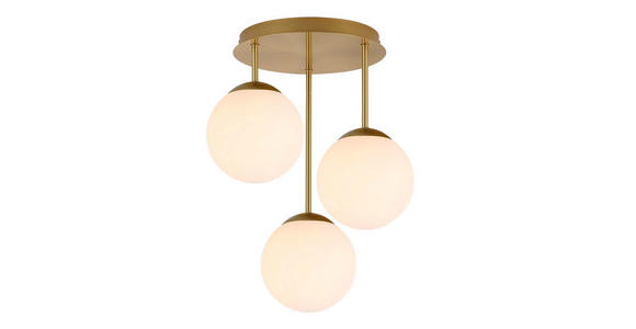 HÄNGELEUCHTE 34,5/41,5 cm - Goldfarben/Weiß, Trend, Glas/Metall (34,5/41,5cm) - Novel