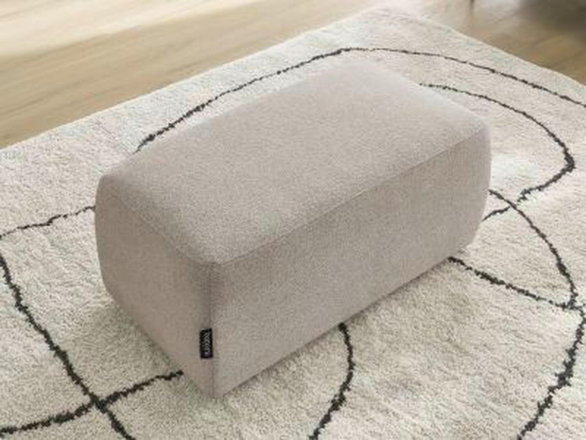HOCKER ATILLA Flachgewebe Taupe  - Taupe/Schwarz, MODERN, Kunststoff/Textil (92/44/48cm)