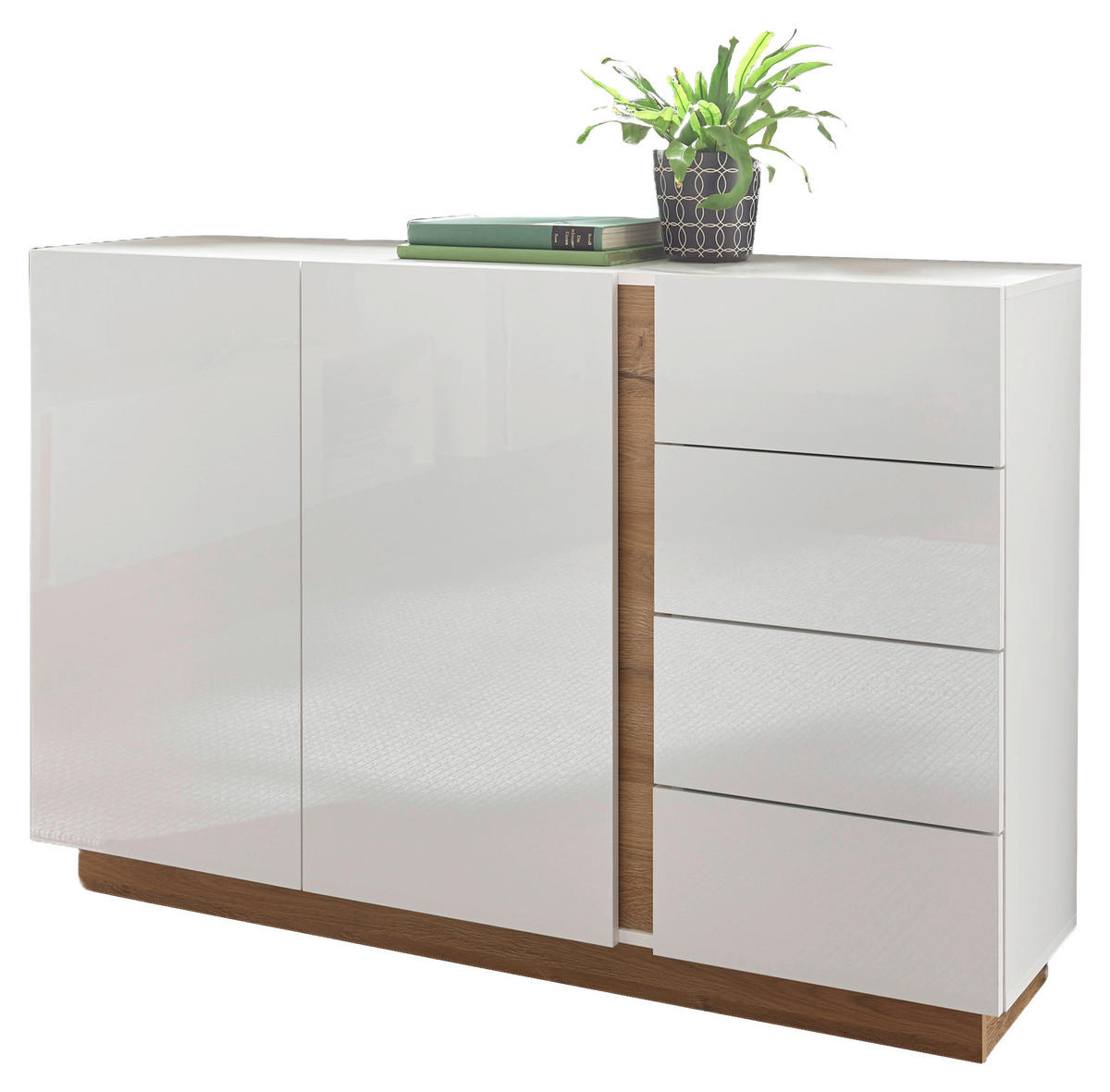 SIDEBOARD  in 138/91/40 cm  - Eichefarben/Weiß, Design, Holzwerkstoff (138/91/40cm) - MID.YOU