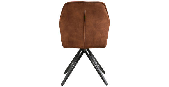 STUHL   Webstoff  Schwarz, Cognac  - Cognac/Schwarz, Design, Textil/Metall (50/85/60cm) - Carryhome