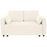 SCHLAFSOFA  in Chenille Creme  - Creme/Schwarz, KONVENTIONELL, Kunststoff/Textil (161/90/108cm) - Carryhome