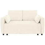 SCHLAFSOFA Chenille Creme  - Creme/Schwarz, KONVENTIONELL, Kunststoff/Textil (161/90/108cm) - Carryhome