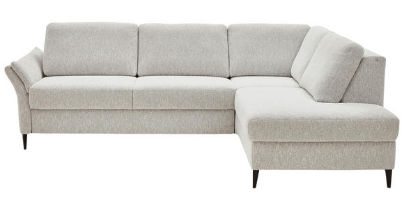 ECKSOFA  in Webstoff Ecru  - Ecru/Schwarz, KONVENTIONELL, Textil/Metall (277/201cm) - Dieter Knoll