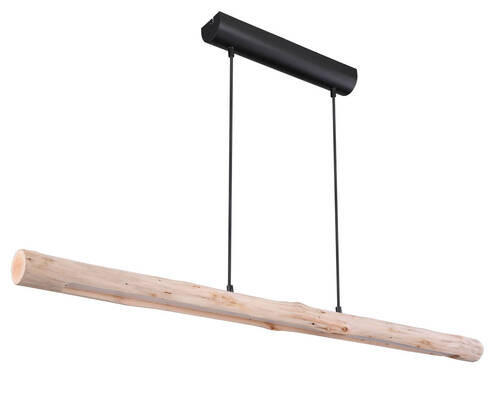 HÄNGELEUCHTE 120/7/150 cm    - Schwarz/Naturfarben, Basics, Holz/Metall (120/7/150cm) - Globo