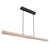 HÄNGELEUCHTE 120/7/150 cm    - Schwarz/Naturfarben, Basics, Holz/Metall (120/7/150cm) - Globo
