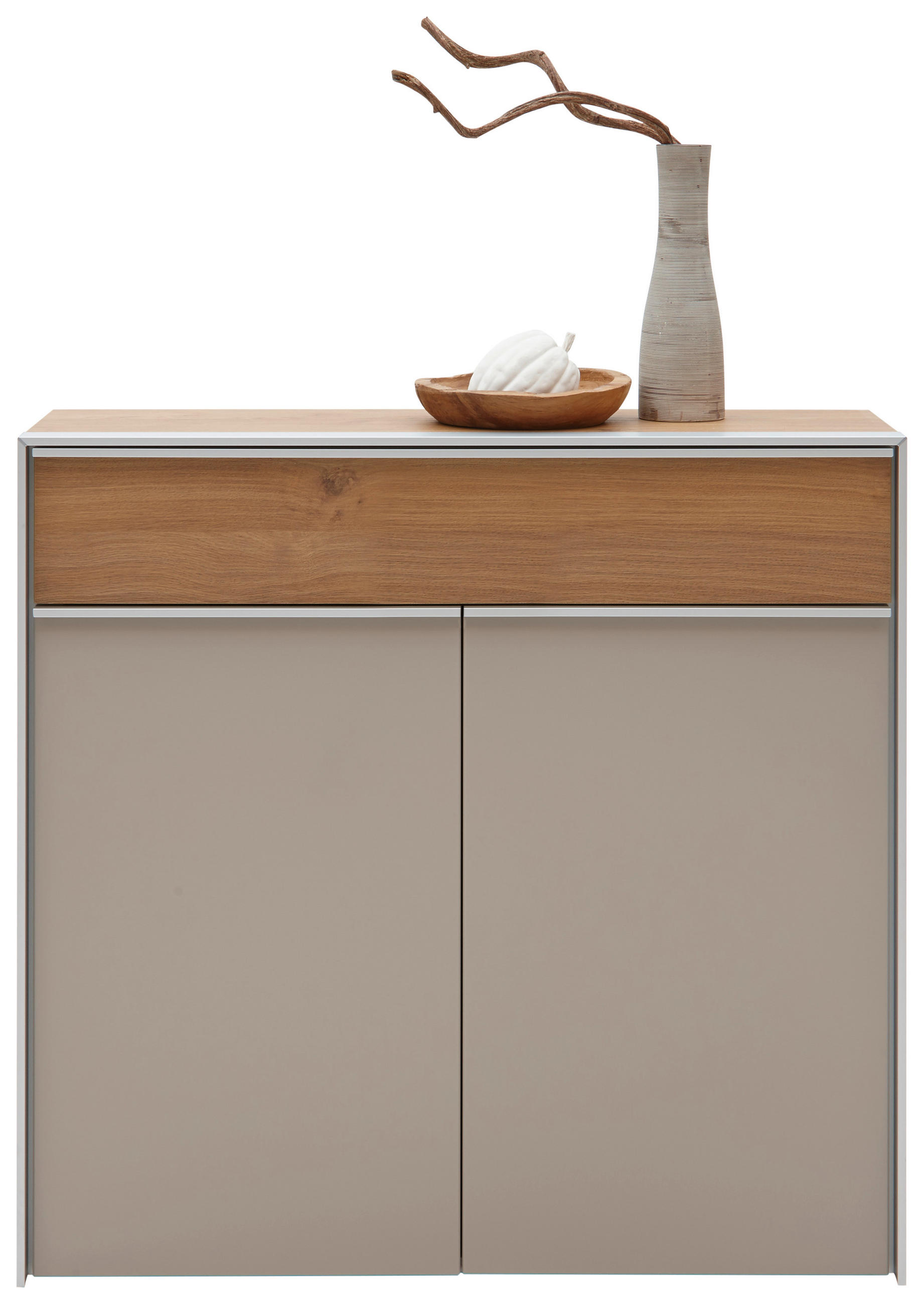 SCHUHSCHRANK  in 102/98/34 cm  - Eichefarben/Alufarben, Design, Holzwerkstoff/Metall (102/98/34cm) - Dieter Knoll