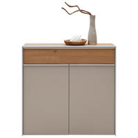 SCHUHSCHRANK  in 102/98/34 cm  - Eichefarben/Alufarben, Design, Holzwerkstoff/Metall (102/98/34cm) - Dieter Knoll