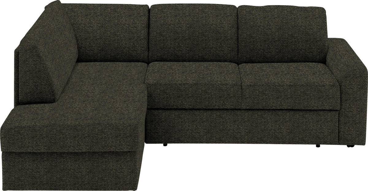 ECKSOFA in Webstoff Dunkelgrün  165/224 cm  - Dunkelgrün/Schwarz, KONVENTIONELL, Kunststoff/Textil (165/224cm) - Xora