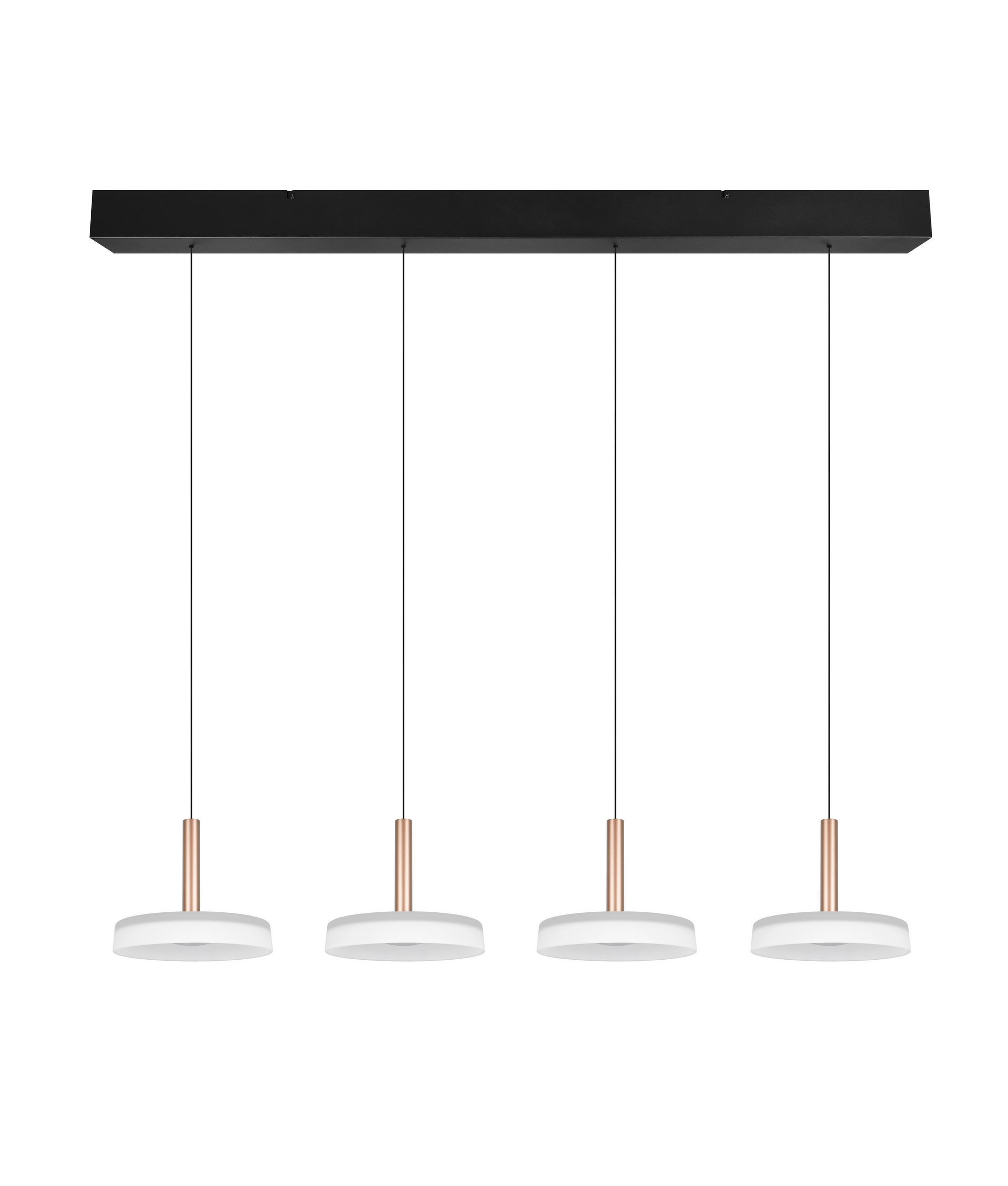LED-HÄNGELEUCHTE 115/22/200 cm    - Weiss/Braun, Design, Glas/Metall (115/22/200cm) - Trio Leuchten