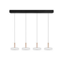 LED-HÄNGLAMPA 115/22/200 cm  - vit/brun, Design, metall/glas (115/22/200cm) - Trio Leuchten