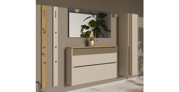 GARDEROBENPANEEL in 10/165/5 cm - Eichefarben/Schwarz, Design, Holzwerkstoff/Metall (10/165/5cm) - Dieter Knoll