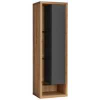 HÄNGEVITRINE Grau, Eiche Artisan  40/129/32 cm  - Eiche Artisan/Grau, Design, Glas/Holzwerkstoff (40/129/32cm) - Stylife