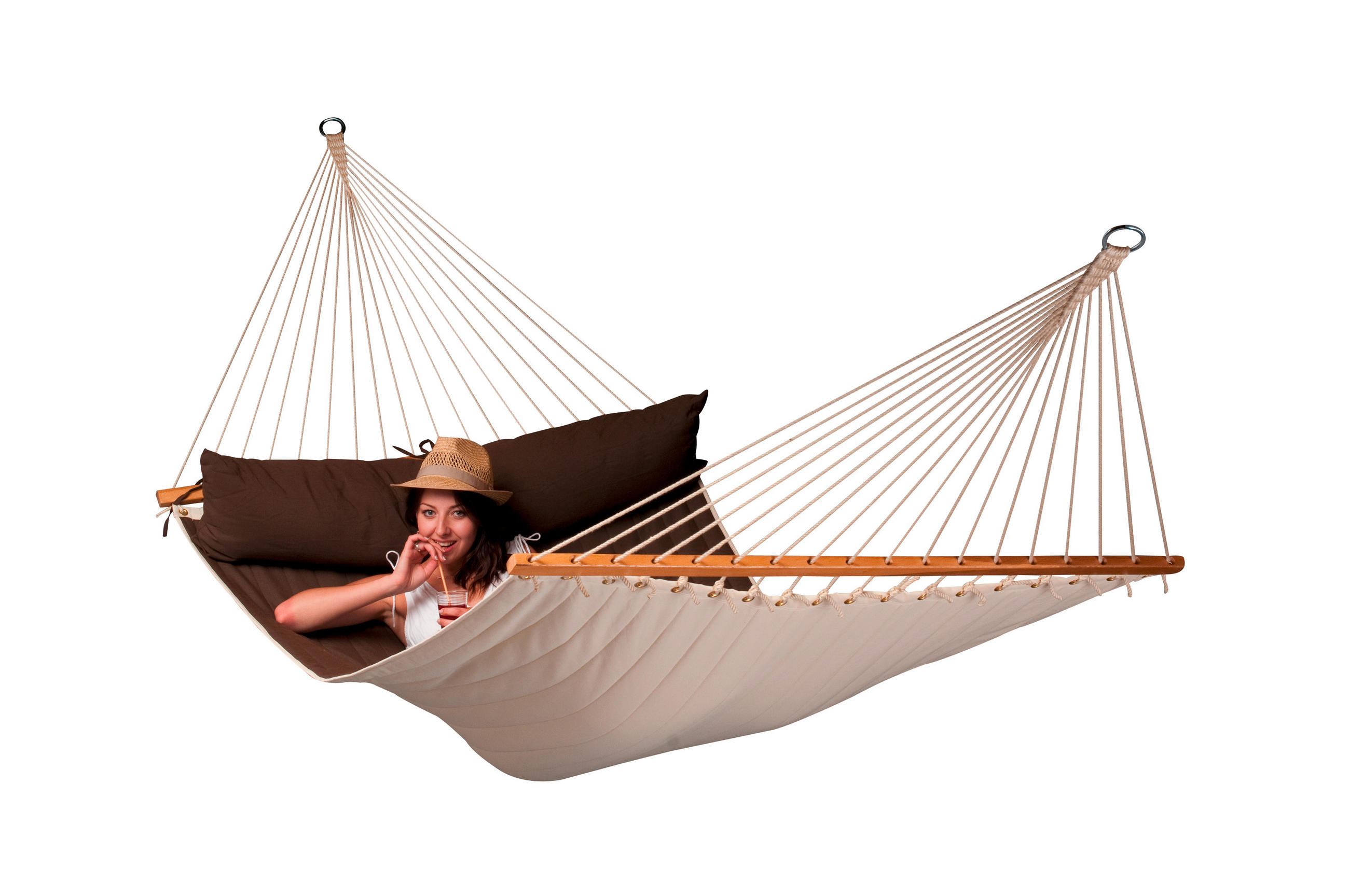 HÄNGEMATTE kingsize bar outd.  - Dunkelbraun, KONVENTIONELL, Holz/Textil (140/400cm) - La Siesta