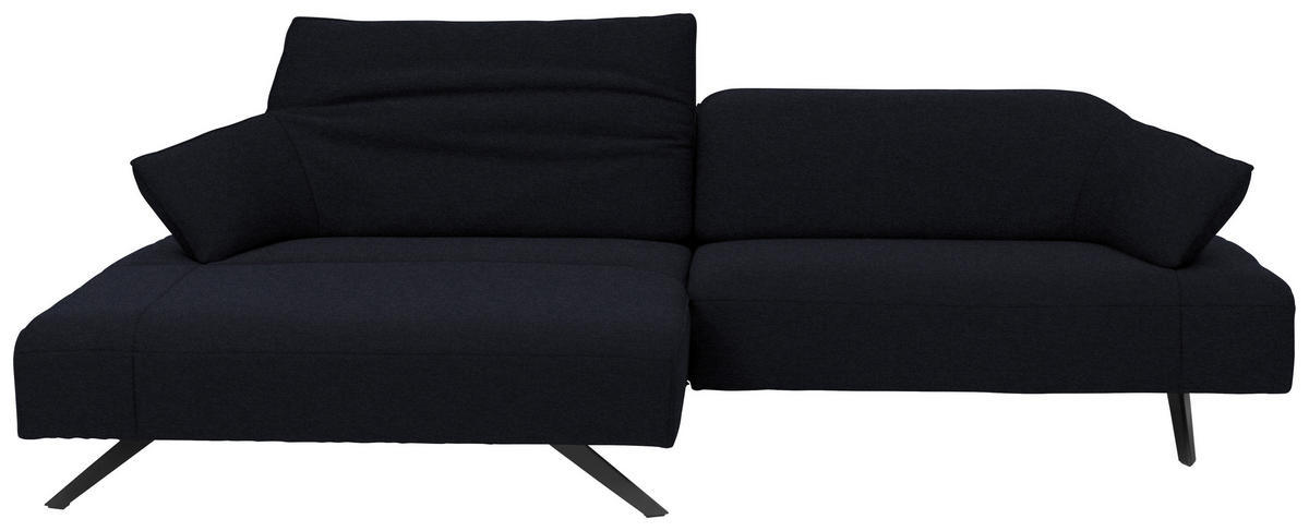 ECKSOFA in Struktur Dunkelblau  - Anthrazit/Dunkelblau, Design, Textil/Metall (165/276cm) - Himolla