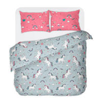 LENJERIE DE PAT 200/220 cm  - roz aprins/gri, Basics, textil (200/220cm)
