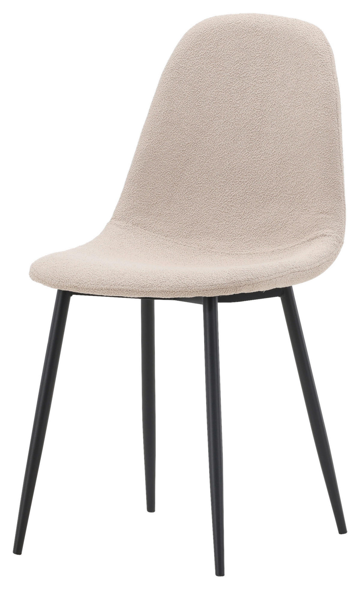 STOLSET 2 styck stål bouclé  - beige/svart, Design, metall/textil (45/90/52cm) - Livetastic