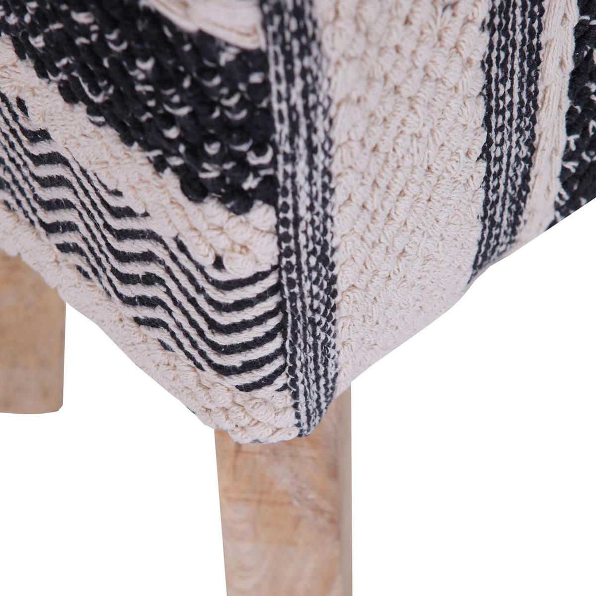 HOCKER Beachclub Flachgewebe Naturfarben, Schwarz  - Schwarz/Naturfarben, LIFESTYLE, Holz/Textil (40/50/33cm) - Landscape