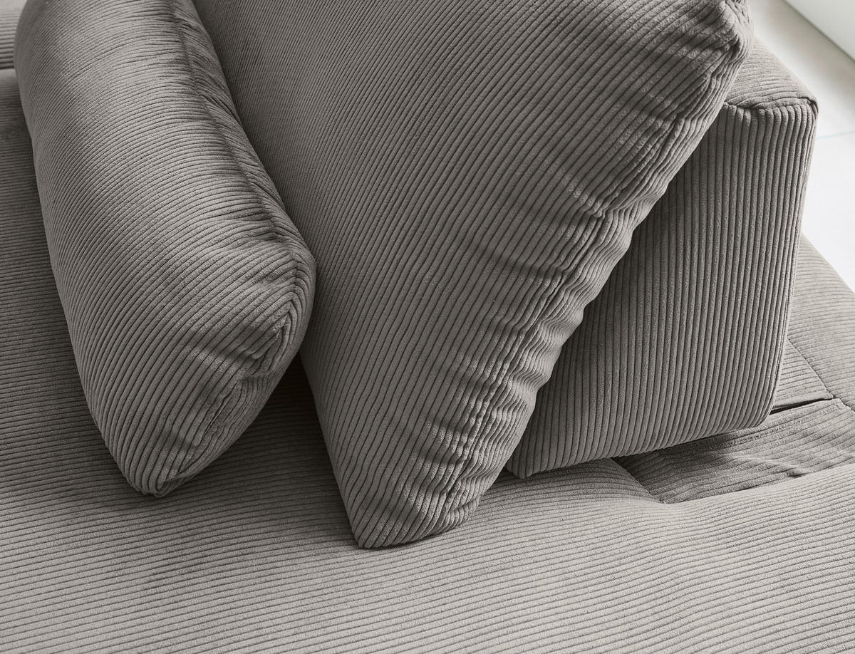 ECKSOFA in Feincord Grau  316/242 cm  - Schwarz/Grau, Design, Kunststoff/Textil (316/242cm) - Niels Andersson