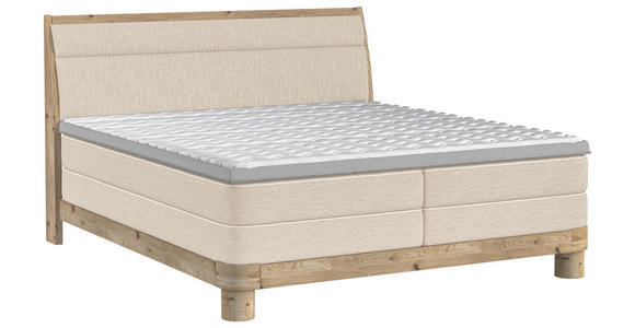 BOXSPRINGBETT 180/200 cm in Beige - Eichefarben/Beige, KONVENTIONELL, Holz/Textil (180/200cm) - Valnatura