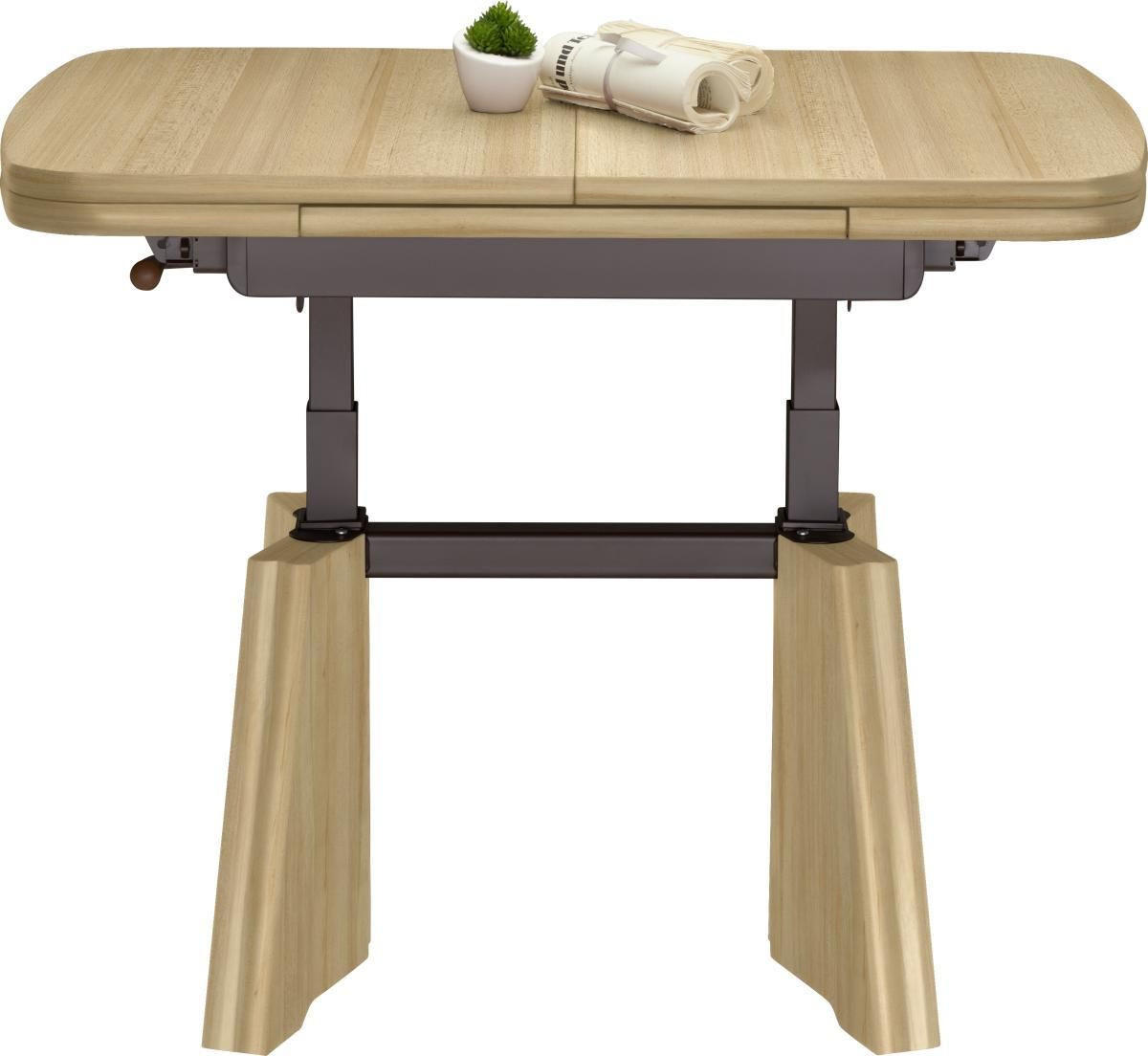 COUCHTISCH in Metall, Holzwerkstoff 90-131/65/56-75 cm  - Buchefarben, Konventionell, Holzwerkstoff/Metall (90-131/65/56-75cm) - Venda