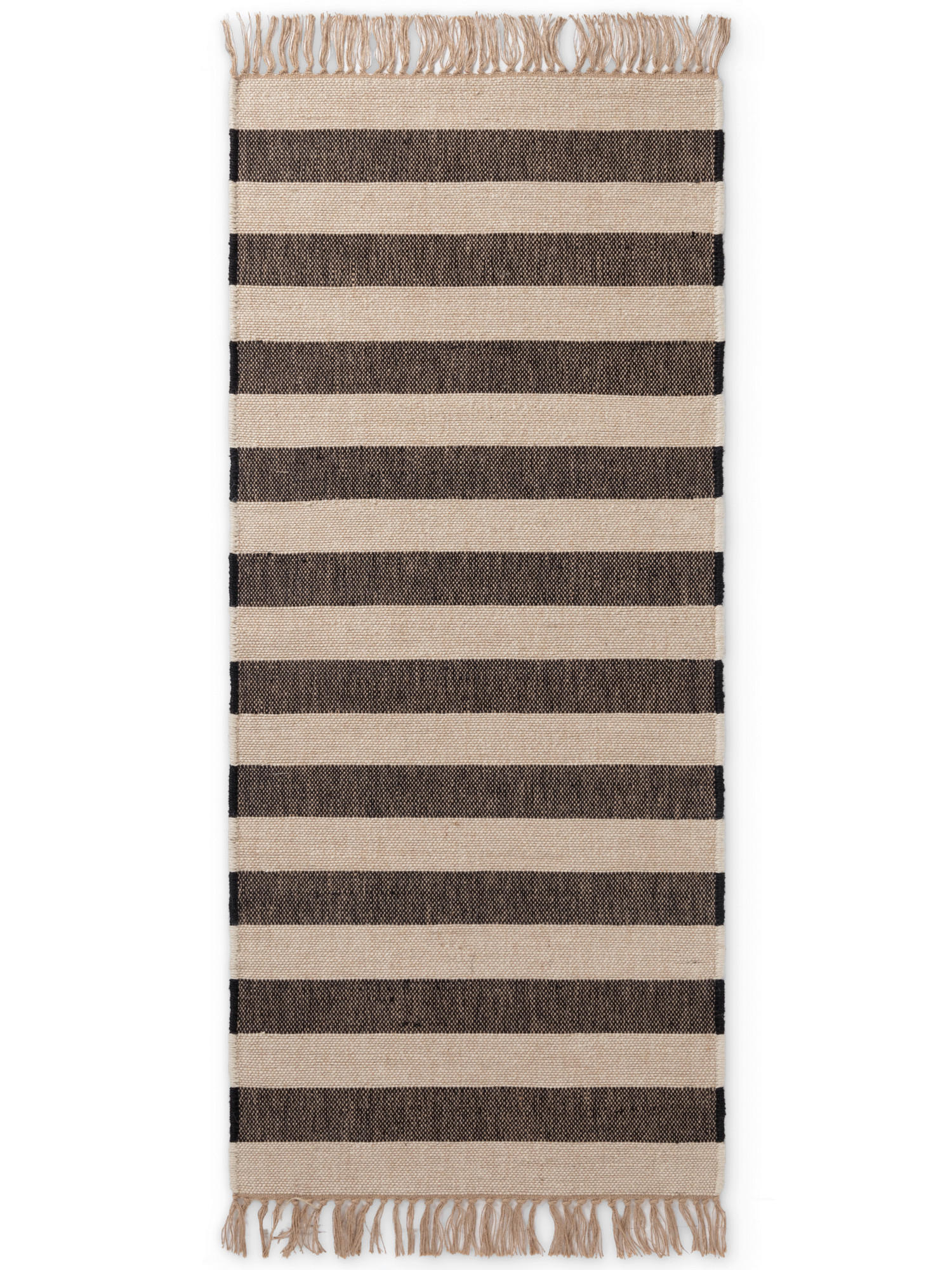 JUTETEPPICH 80/200 cm Handloom 1.0 Creme, Schwarz  - Creme/Schwarz, Basics, Textil (80/200cm) - Hanse Home