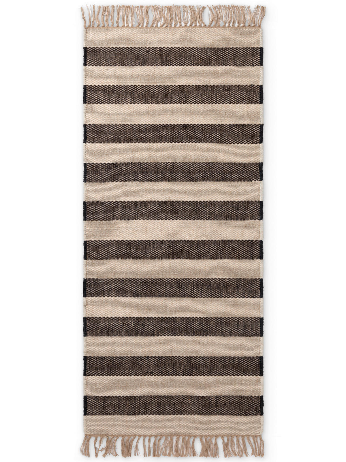 JUTETEPPICH 80/200 cm Handloom 1.0 Creme, Schwarz  - Creme/Schwarz, Basics, Textil (80/200cm) - Hanse Home