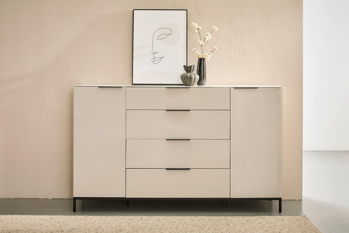 FUßGESTELL - Schwarz, Basics, Metall (180/13/40,5cm) - Novel