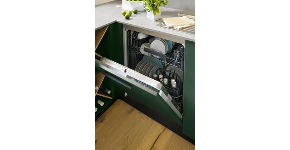 EINBAUKÜCHE   - Dunkelgrün, Design, Holzwerkstoff - Novel