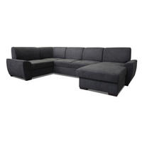 WOHNLANDSCHAFT Dunkelgrau Struktur  - Dunkelgrau/Dunkelbraun, Design, Kunststoff/Textil (190/310/160cm) - Livetastic