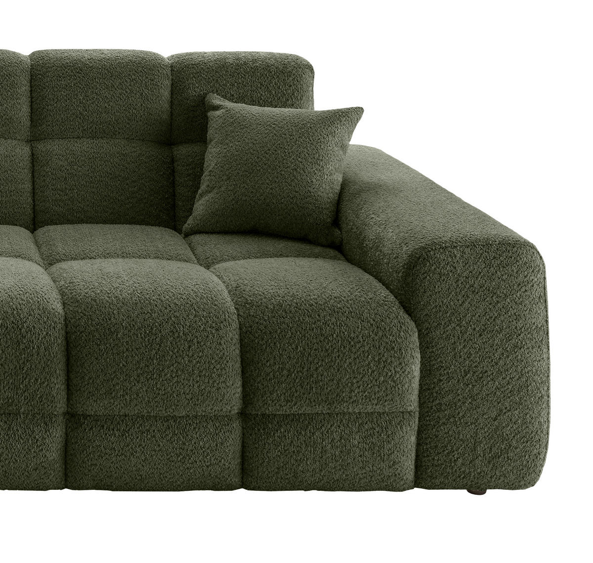 VIERSITZER-SOFA in Bouclé Waldgrün  - Waldgrün/Schwarz, MODERN, Kunststoff/Textil (300/87/120cm) - Livetastic