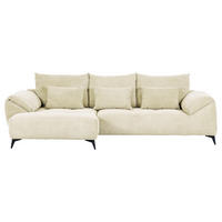 ECKSOFA in Cord Naturfarben  - Schwarz/Naturfarben, Konventionell, Textil/Metall (176/311cm) - Carryhome