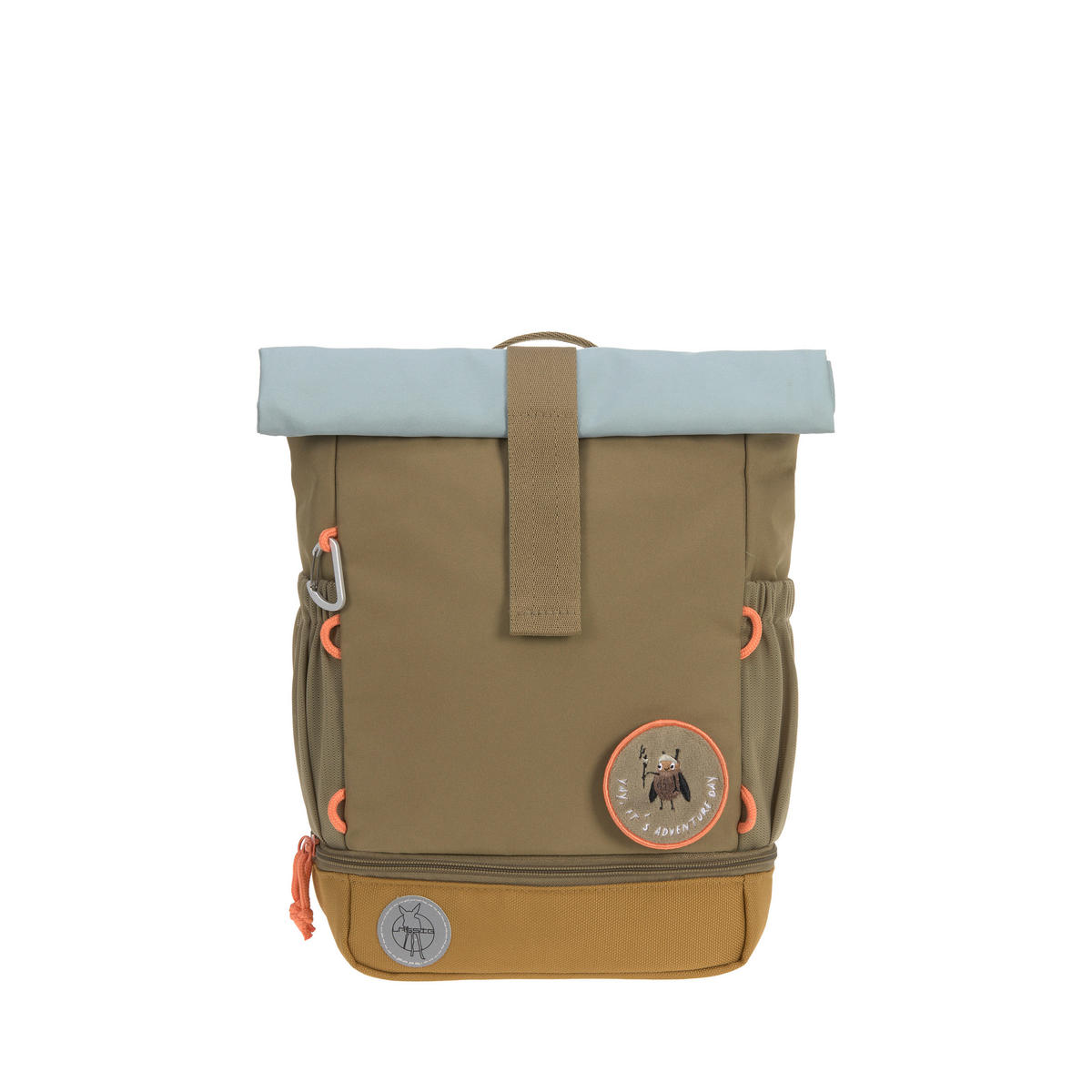 KINDERRUCKSACK Rolltop  - Olivgrün, Basics, Textil (23/11/32,5cm) - Lässig